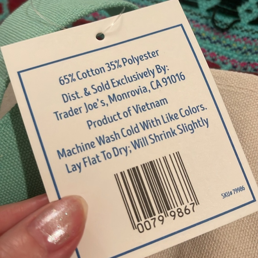 💐BNWT💐Trader Joe’s Mini Pastel Canvas Tote Bag That’s Gone Viral SOLD OUT 💚 - Picture 8 of 10